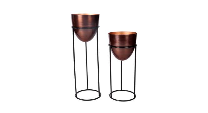 Zara Planter Set of 2 (Antique Copper & Matt Black) by Urban Ladder - Front View Design 1 - 388654