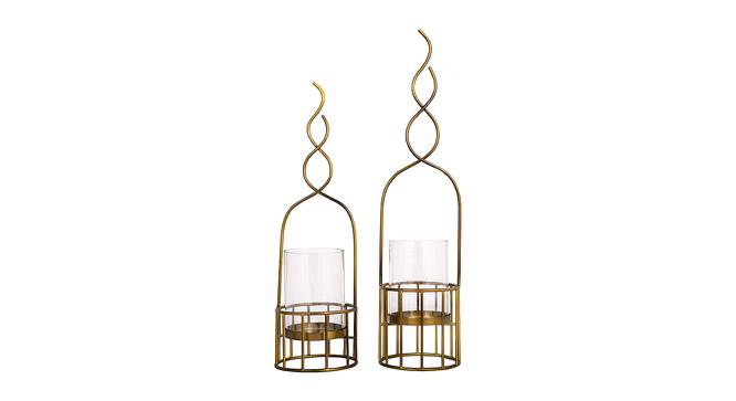 Rome Candle Holder Set of 2 (Gold) by Urban Ladder - Front View Design 1 - 388812