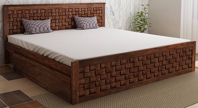 Flamingo Bed With Storage (Teak Finish, King Bed Size) by Urban Ladder - Design 1 Full View - 388977