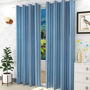 Kids Curtain Design Blue Poly Cotton Door Curtain