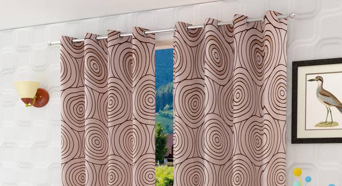 Alexandria Door Curtains Set of 2 (Brown, 112 x 213 cm  (44" x 84") Curtain Size) by Urban Ladder - Front View Design 1 - 389046