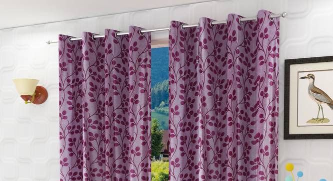 Amerigo Door Curtains Set of 2 (Pink, 112 x 213 cm  (44" x 84") Curtain Size) by Urban Ladder - Front View Design 1 - 389049
