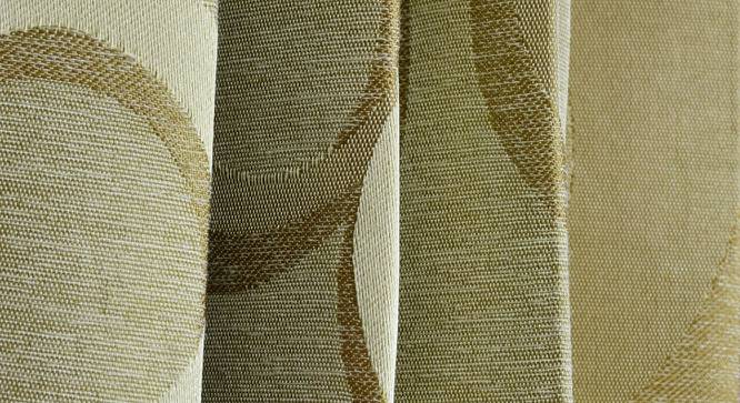 Alona Window Curtains Set of 2 (Gold, 152 x 112 cm  (66" x 44") Curtain Size) by Urban Ladder - Cross View Design 1 - 389060