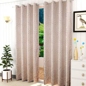 Beige Poly Cotton Window Curtain