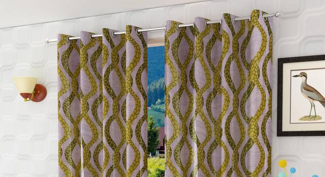 Carlotta Door Curtains Set of 2 (Green, 112 x 213 cm  (44" x 84") Curtain Size) by Urban Ladder - Front View Design 1 - 389168