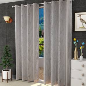 Curtains Sale Design Dolores Door Curtains Set of 2 (White, 112 x 274 cm  (44" x 108") Curtain Size)