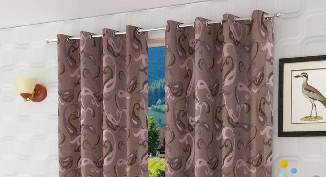 Florien Window Curtains Set of 2 (Pink, 152 x 112 cm  (66" x 44") Curtain Size) by Urban Ladder - Front View Design 1 - 389299