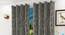Daffie Door Curtains Set of 2 (Black, 112 x 213 cm  (44" x 84") Curtain Size) by Urban Ladder - Front View Design 1 - 389303