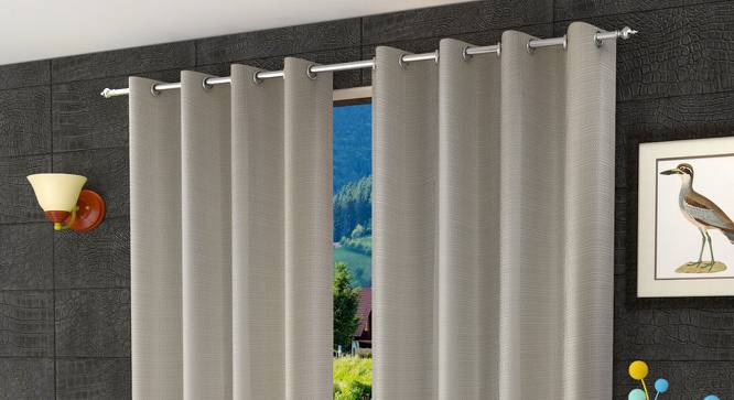 Dallas Door Curtains Set of 2 (Green, 112 x 274 cm  (44" x 108") Curtain Size) by Urban Ladder - Front View Design 1 - 389328