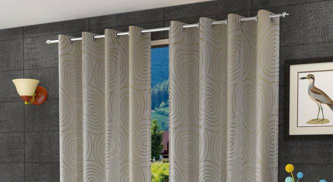 Gary Door Curtains Set of 2 (Green, 112 x 274 cm  (44" x 108") Curtain Size) by Urban Ladder - Front View Design 1 - 389334