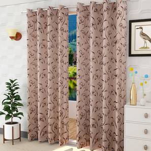 Kids Curtain Design Brown Poly Cotton Window Curtain