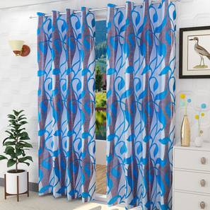 Products At 50 Off Sale Design Gelsomina Door Curtains Set of 2 (Blue, 112 x 274 cm  (44" x 108") Curtain Size)