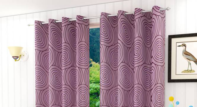Houston Window Curtains Set of 2 (Purple, 152 x 112 cm  (66" x 44") Curtain Size) by Urban Ladder - Front View Design 1 - 389524