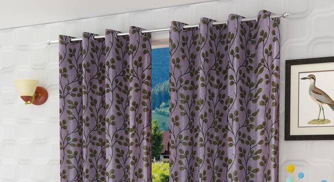 Gionna Window Curtains Set of 2 (Green, 152 x 112 cm  (66" x 44") Curtain Size) by Urban Ladder - Front View Design 1 - 389527