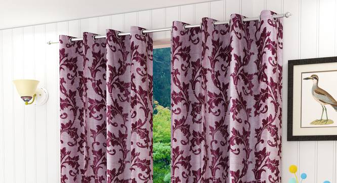Geronimo Window Curtains Set of 2 (Pink, 152 x 112 cm  (66" x 44") Curtain Size) by Urban Ladder - Front View Design 1 - 389533