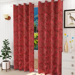 Red Poly Cotton Door Curtain-image-12