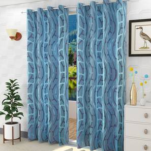 Kids Curtain Design Blue Poly Cotton Door Curtain