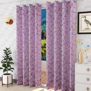 Kids Curtain Design Lorree Door Curtains Set of 2 (Purple, 112 x 274 cm  (44" x 108") Curtain Size)