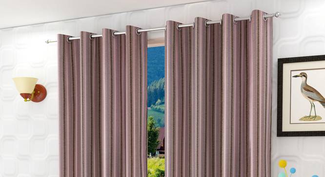 Lindall Window Curtains Set of 2 (Pink, 152 x 112 cm  (66" x 44") Curtain Size) by Urban Ladder - Front View Design 1 - 389714