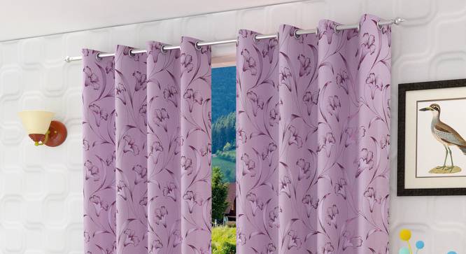 Lorree Door Curtains Set of 2 (Purple, 112 x 213 cm  (44" x 84") Curtain Size) by Urban Ladder - Front View Design 1 - 389721