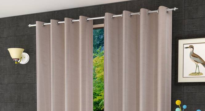 Lincoln Door Curtains Set of 2 (Beige, 112 x 213 cm  (44" x 84") Curtain Size) by Urban Ladder - Front View Design 1 - 389731