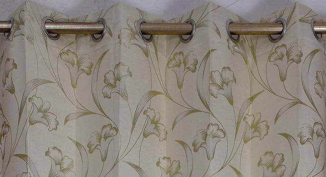 Lilac Window Curtains Set of 2 (Green, 152 x 112 cm  (66" x 44") Curtain Size) by Urban Ladder - Design 1 Side View - 389822