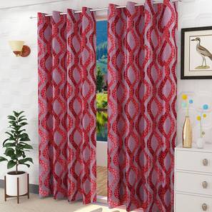 Home Decor In Ahmednagar Design Red Polyester Window Curtain