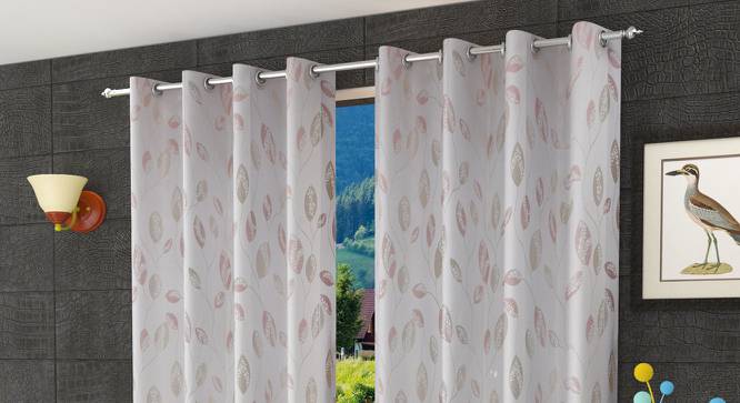 Ninja Window Curtains Set of 2 (Pink, 152 x 112 cm  (66" x 44") Curtain Size) by Urban Ladder - Front View Design 1 - 389908