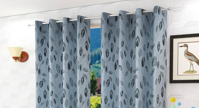 Yolaine Window Curtains Set of 2 (Grey, 152 x 112 cm  (66" x 44") Curtain Size) by Urban Ladder - Front View Design 1 - 389914