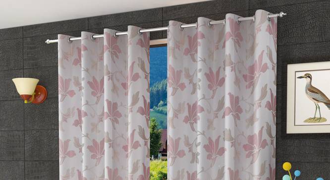 Troy Door Curtains Set of 2 (Pink, 112 x 213 cm  (44" x 84") Curtain Size) by Urban Ladder - Front View Design 1 - 389919