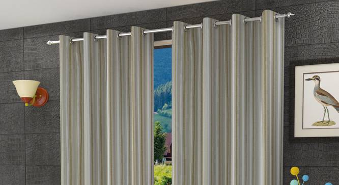 Yollanda Window Curtains Set of 2 (Gold, 152 x 112 cm  (66" x 44") Curtain Size) by Urban Ladder - Front View Design 1 - 389937