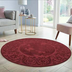 Carpet Collections Design Maroon Traditional Hand Tufted Wool 5 X 5 Feet Carpet
