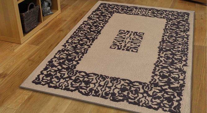 Daniella Carpet (Rectangle Carpet Shape, 122 x 183 cm  (48" x 72") Carpet Size, brown & beige) by Urban Ladder - Front View Design 1 - 390405