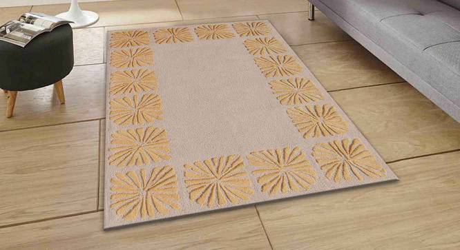 Heaven Carpet (Rectangle Carpet Shape, 152 x 210 cm  (60" x 83") Carpet Size, Beige & Gold) by Urban Ladder - Front View Design 1 - 390415