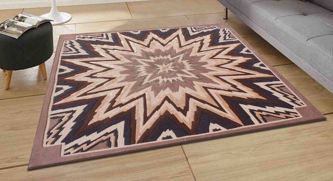 Elliott Carpet (Square Carpet Shape, 152 x 152 cm  (60" x 60") Carpet Size, brown & beige) by Urban Ladder - Front View Design 1 - 390426