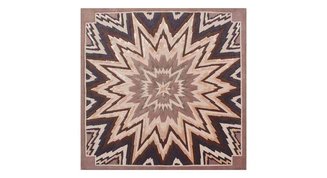 Elliott Carpet (Square Carpet Shape, 152 x 152 cm  (60" x 60") Carpet Size, brown & beige) by Urban Ladder - Cross View Design 1 - 390502