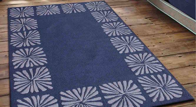 Regina Carpet (Rectangle Carpet Shape, 122 x 183 cm  (48" x 72") Carpet Size, Silver & Blue) by Urban Ladder - Front View Design 1 - 390856