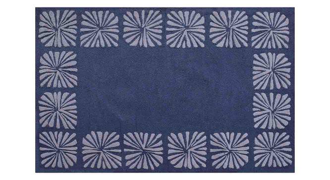 Regina Carpet (Rectangle Carpet Shape, 91 x 152 cm  (36" x 60") Carpet Size, Silver & Blue) by Urban Ladder - Cross View Design 1 - 390921