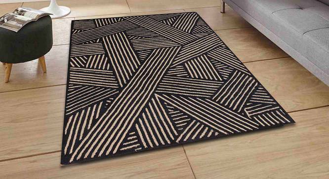 Scarlet Carpet (Rectangle Carpet Shape, 122 x 183 cm  (48" x 72") Carpet Size, Beige & Black) by Urban Ladder - Front View Design 1 - 391192