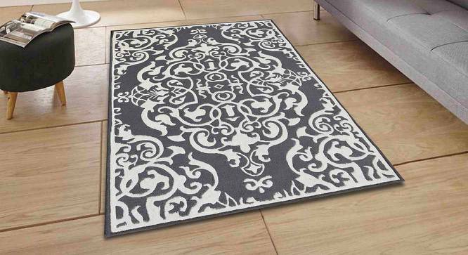 Raelyn Carpet (Rectangle Carpet Shape, 122 x 183 cm  (48" x 72") Carpet Size, Grey & White) by Urban Ladder - Front View Design 1 - 391305