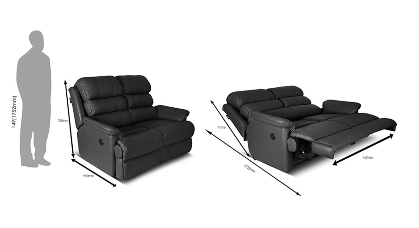 Quies Leatherette Seater Motorized Recliner in Black Colour Urban Ladder