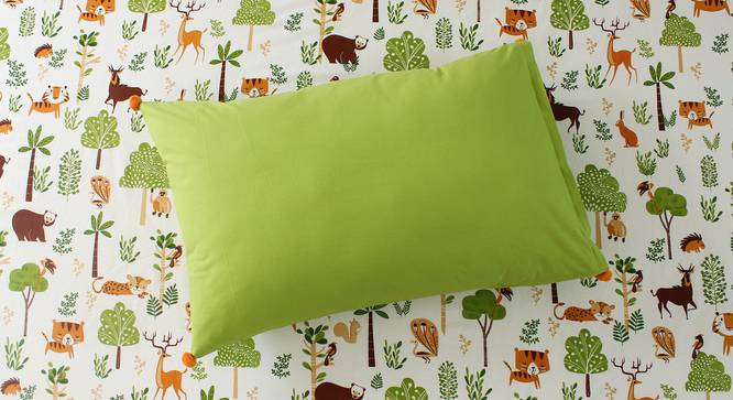 Ranthambore Bagh Bedsheet Set (Green, Single Size, Regular Bedsheet Type) by Urban Ladder - Front View Design 1 - 392004