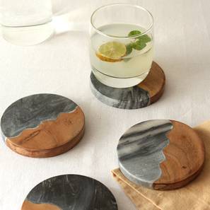 Trays Platters Design Irrawaddy Coasters Set of 4 (Brown & Grey)