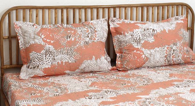 Mashak Bedsheet Set (Pink, Regular Bedsheet Type, King Size) by Urban Ladder - Front View Design 1 - 392108