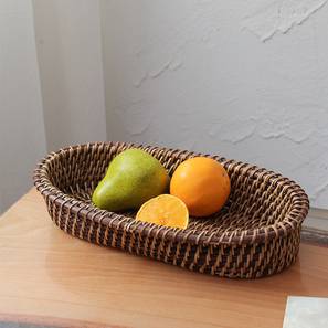 Cane Furniture Design Miri Basket (Small Size, Natural & Brown)