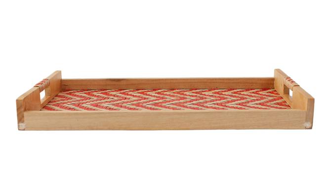 Satapada Tray (Natural & Red) by Urban Ladder - Front View Design 1 - 392252