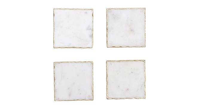 Scallops Coasters Set of 4 (White) by Urban Ladder - Cross View Design 1 - 392265