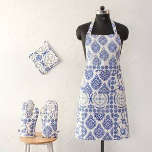 Kitchen Wear Design Utmansh Kitchen Set of 4 (Blue & White)