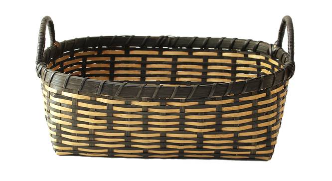 Vetas Basket (Natural & Black) by Urban Ladder - Front View Design 1 - 392423