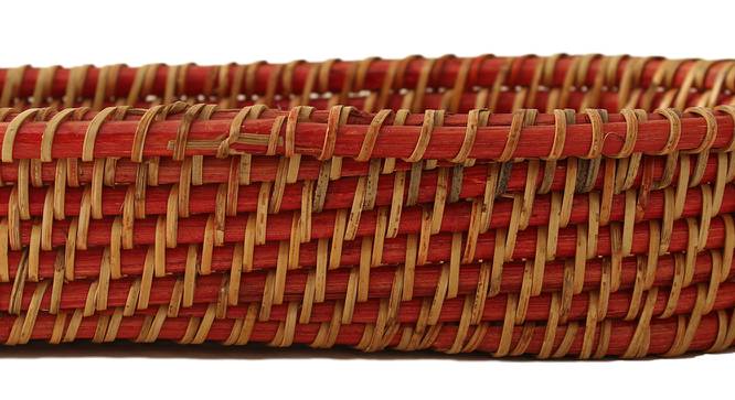 Narkat Basket (Natural & Red) by Urban Ladder - Cross View Design 1 - 392445